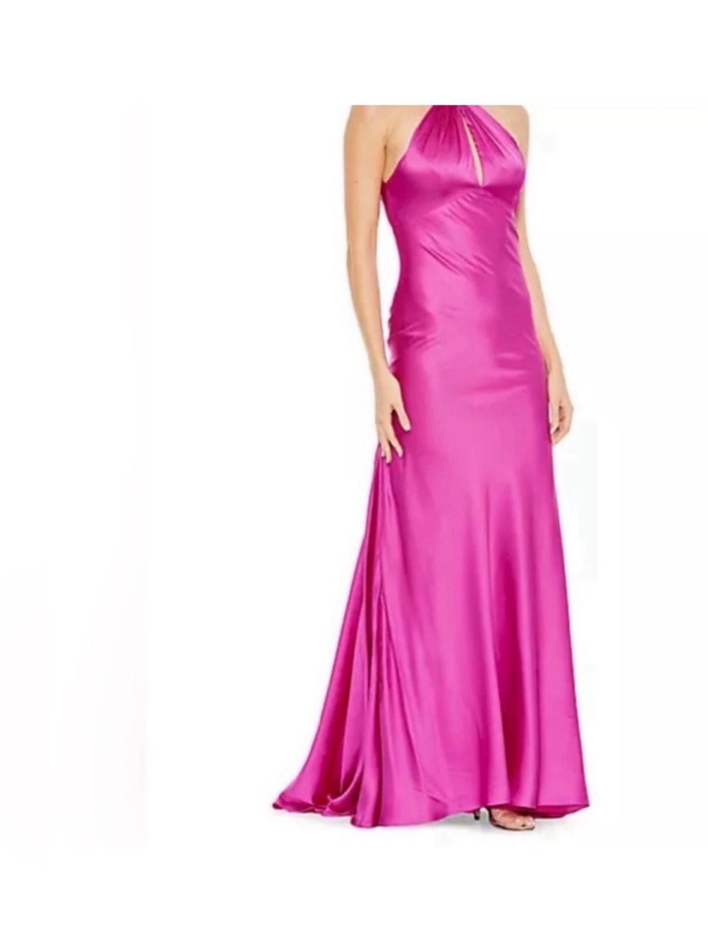 Mac Duggal Halter Satin Sheath Gown Fuschia Women’s Size 10 NEW with Tags 68063